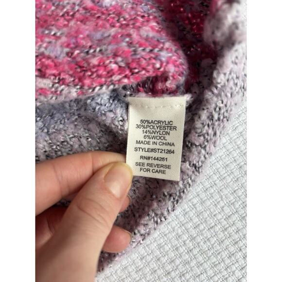 Moon & Madison Sweater XS Purple Floral Cropped Patchwork Wool Swifty Love Era - Picture 8 of 10